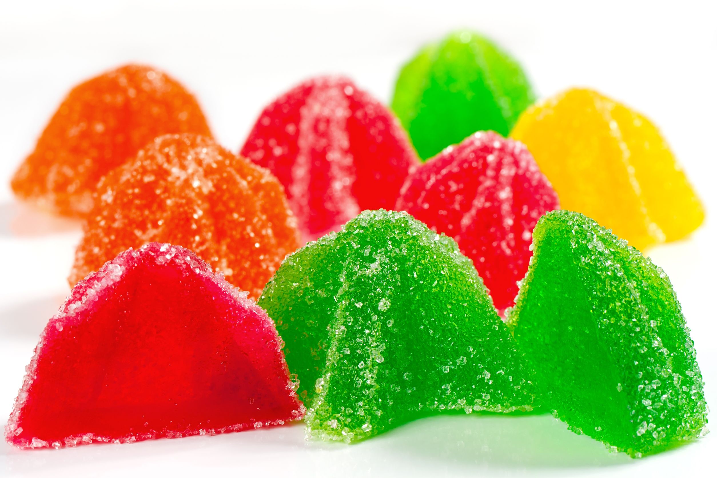 10898752 - coloured jelly sweets on a white background